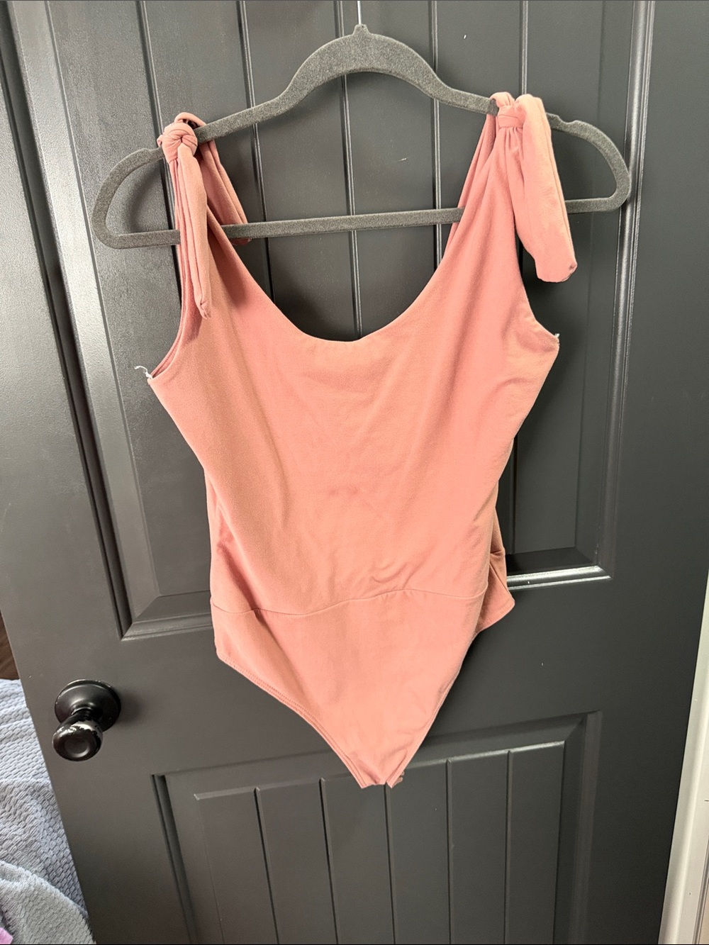 Lulu's Rose Tie-Shoulder Scoop Neck Bodysuit